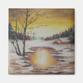 Magnet Ann Hayes Painting Winter Scene