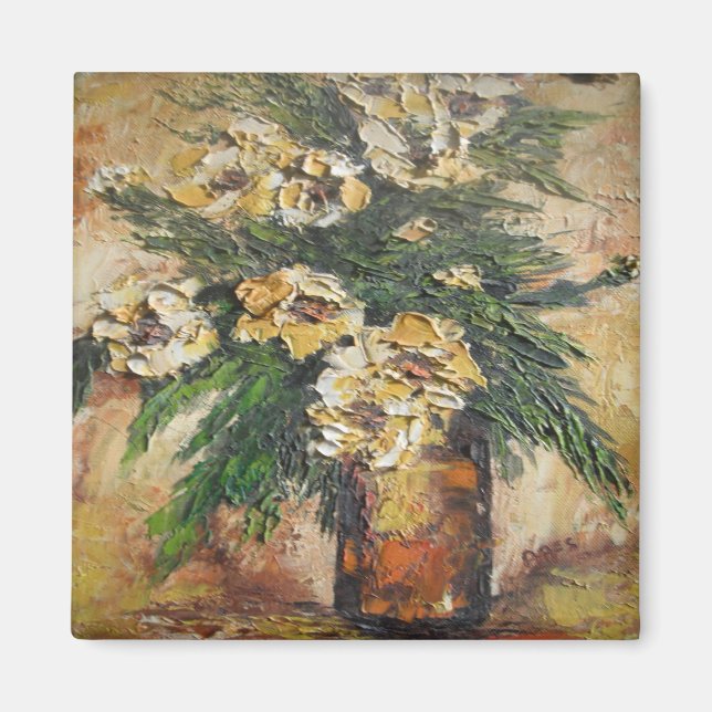 Magnet Ann Hayes Painting Yellow Flowers In Vase (Front)