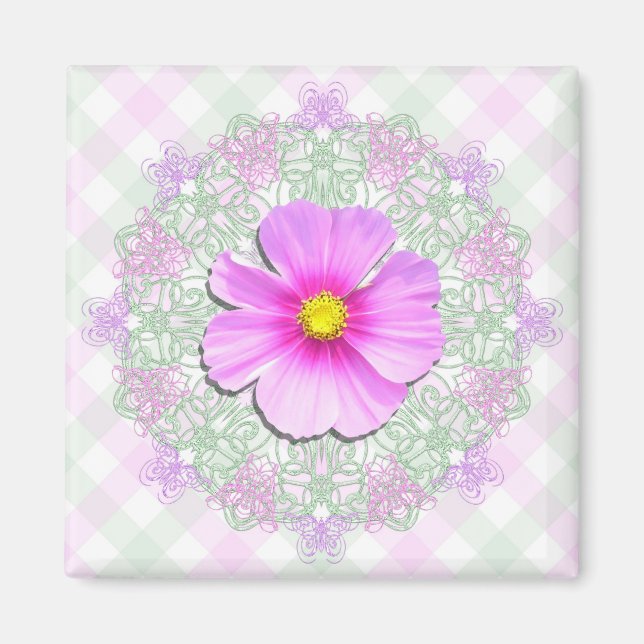 Magnet - Bi-Colour Cosmos Lace & Lattice (Front)
