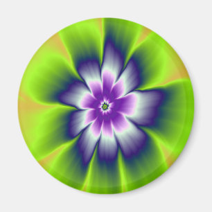 Magnet Blue Green and Violet Daisy Flower