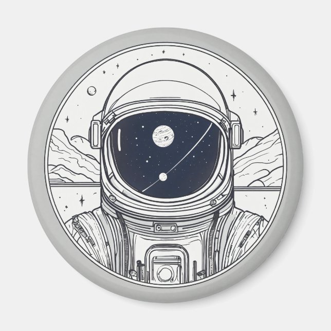 Magnet button with space design (Front)