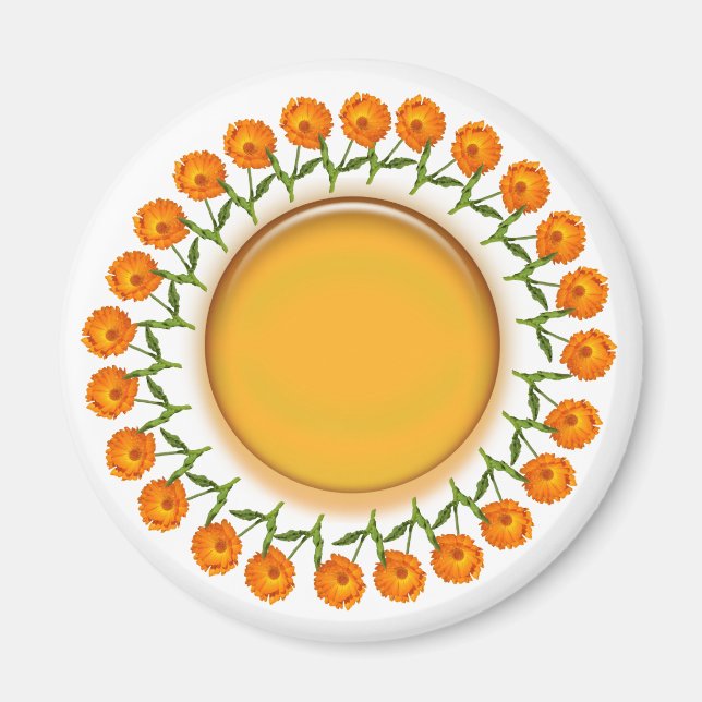 Magnet - Calendula and Orange Disc (Front)