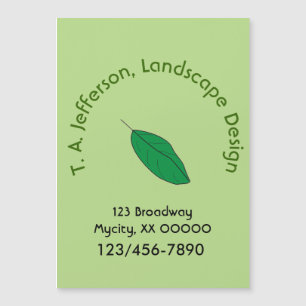 Magnet Card - Leaf with Curved Text