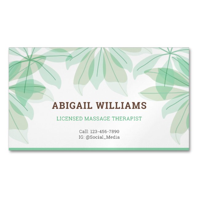 Magnet Card: Massage Therapist Service (Front)