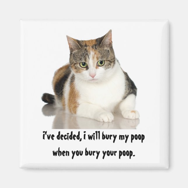Magnet / cat i will bury poop when you bury yours (Front)