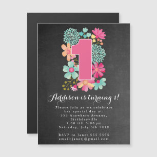MAGNET  Chalkboard Girls 1st Birthday Party
