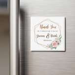 Magnet Customisable Wedding Favour For Guest<br><div class="desc">Magnet Customisable Wedding Favour For Guest with saying Thank You for celebrating our special day with customisable name of bride and groom and also the date</div>