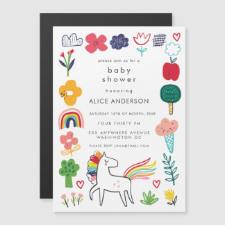|MAGNET| Cute Sweet Unicorn Baby Shower Invite
