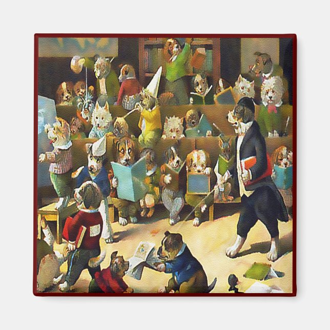 Magnet: Dog School by Louis Wain Magnet (Front)