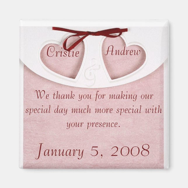 Magnet Elegant Wedding Favour- Personalise it! (Front)