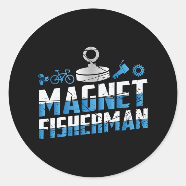 Magnet Fishing Classic Round Sticker (Front)
