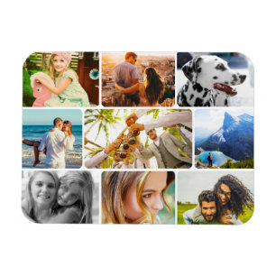 Magnet Flexible 9 Photo Template Rounded Collage