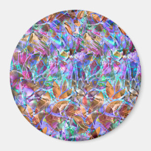 Magnet Floral Abstract Stained Glass