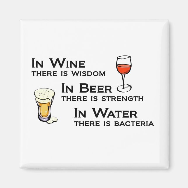 Magnet for Wine and Beer Lovers, with humour (Front)