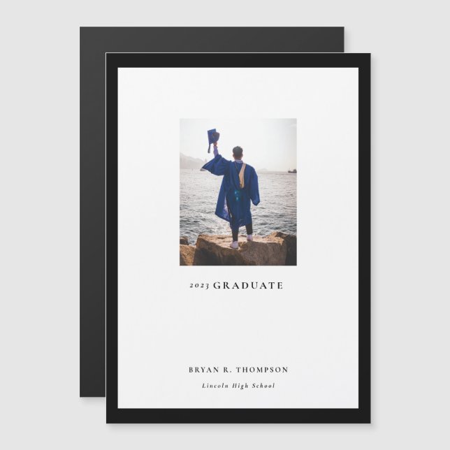 Magnet Gallery Frame Graduation Announcement Card (Front/Back)