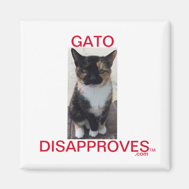 Magnet, Gato Disapproves, All Caps Magnet (Front)