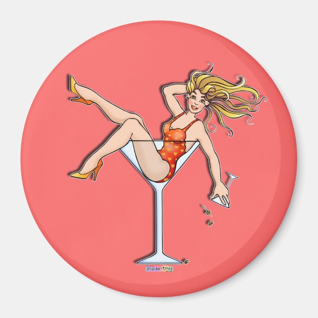 Magnet - Girl in a Martini Glass, Olivia (Front)