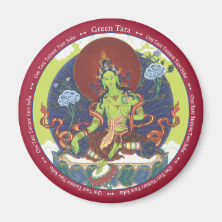 MAGNET Green Tara - with mantra around her