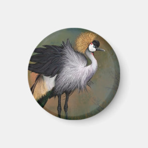 Magnet Grey Crowned Crane Bird