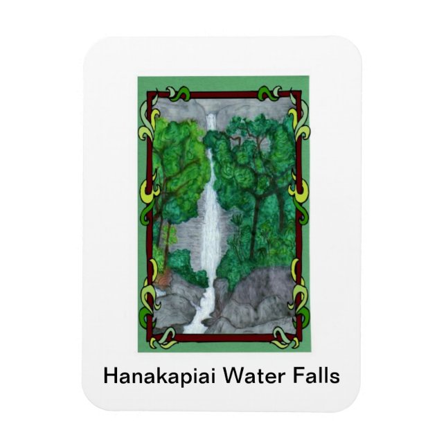 Magnet-Hanakapiai Water Falls Magnet (Vertical)