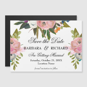 *MAGNET Handpainted Floral Wedding Save the Date 