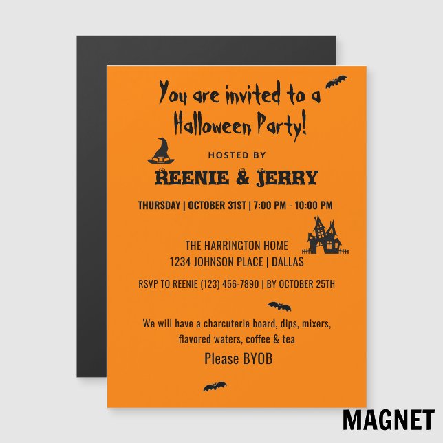 Magnet, Happy Halloween Fun Party Invitation (Creator Uploaded)