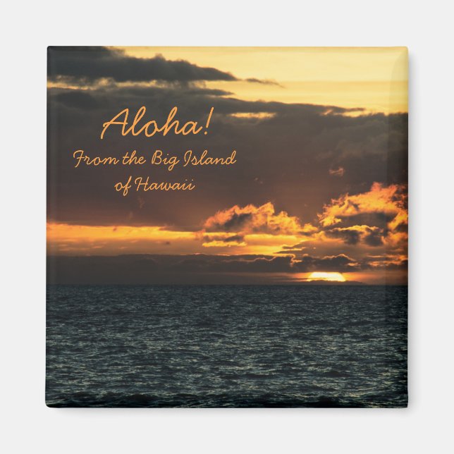 Magnet: Hawaii Sunset (Square) Magnet (Front)