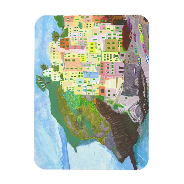 Magnet landscape painted in Italy (Vertical)