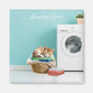 Magnet, Laundry Room With Cat Magnet