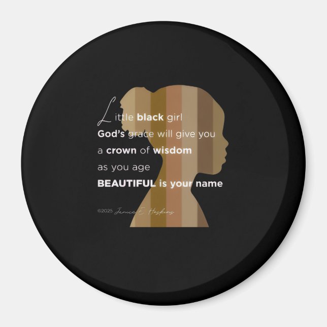 Magnet little black girl magnet (Front)