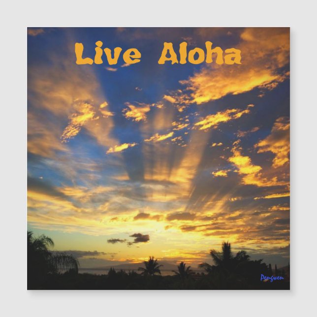 Magnet, Live Aloha, Sunset, Maui (Front)