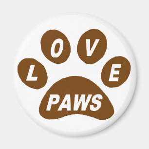 Magnet Love Paws on Paws Brown