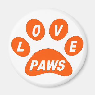 Magnet Love Paws on Paws Orange