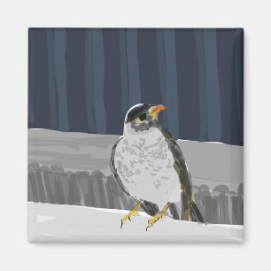 Magnet of Bird on A Rail