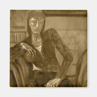 Magnet - Oil Painting "Orange" in Sepia Tone