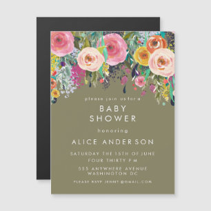 MAGNET Painted Floral Baby Shower Invite