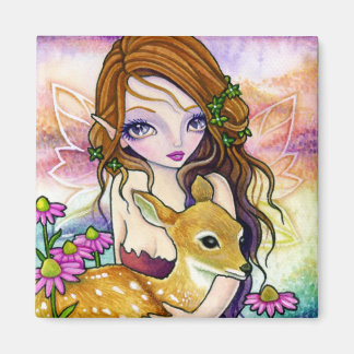Magnet - Peace Valley Fawn Deer Fairy art