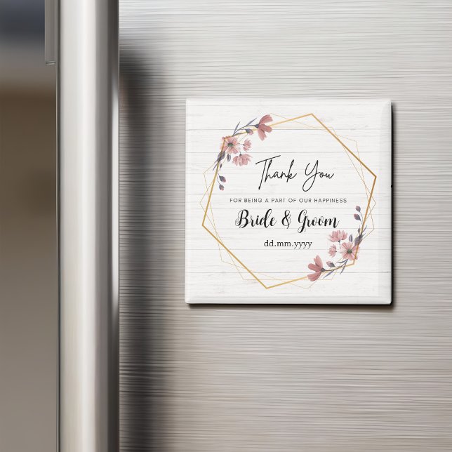 Magnet Personalised Wedding Favours Floral Theme (Creator Uploaded)