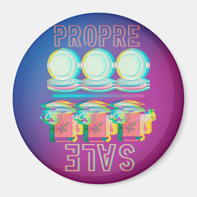 Magnet pour lave-vaisselle "Propre-Sale" (Front)