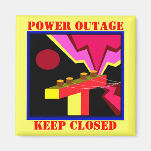 MAGNET Power Outage Fridge refrigerator Warning