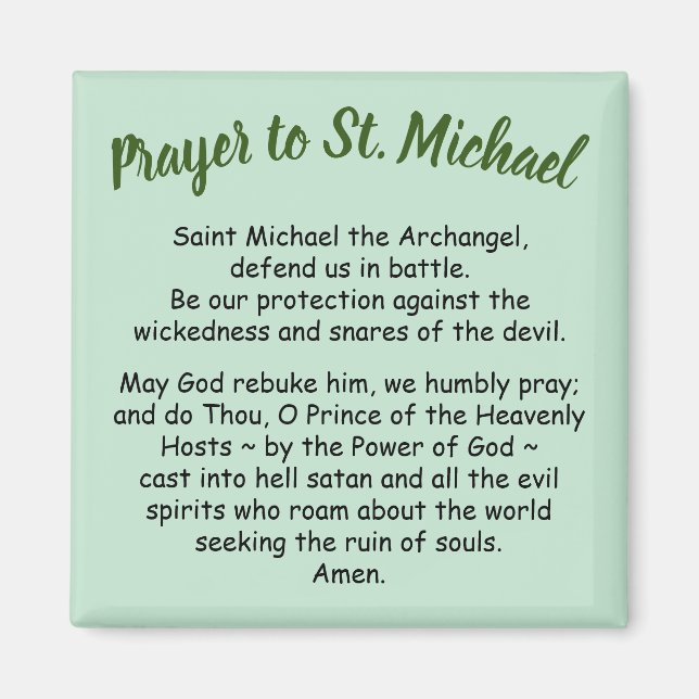 Magnet Prayer to Saint Michael the Archangel Favou (Front)