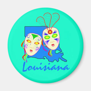 Magnet ~ Promote Louisiana State Map & Mardi Gras