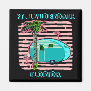 MAGNET- RETRO CAMPING IN CANNED-HAM STYLE TRAILER! MAGNET