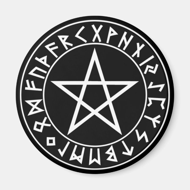 magnet Rune Pentacle on Blk (Front)