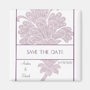 Magnet ~ Save the Date :: Purple Paisley