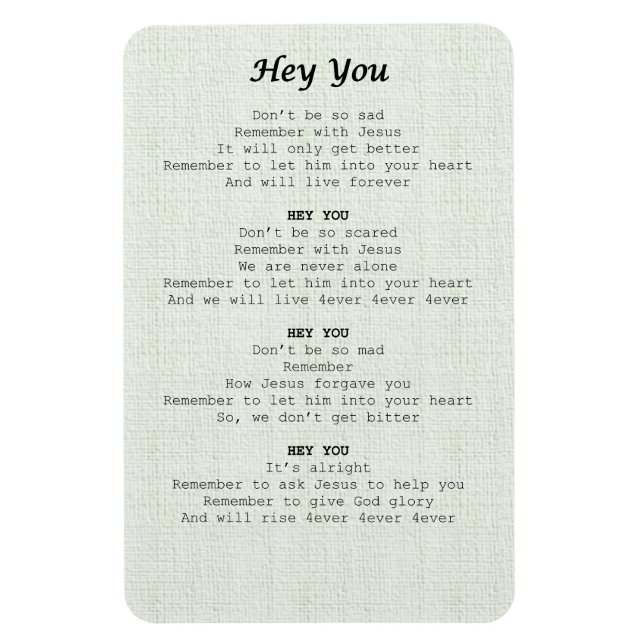 magnet sheet-Hey you - (Vertical)