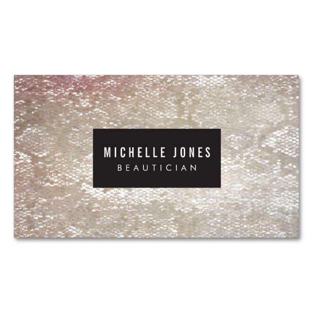 [MAGNET] Snake Skin Print Stylist Salon Business C Magnetic Business Card (Front)
