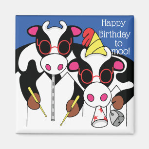 Magnet Square Happy Birthday to Moo!