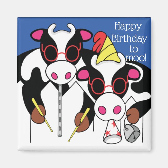 Magnet Square Happy Birthday to Moo! (Front)