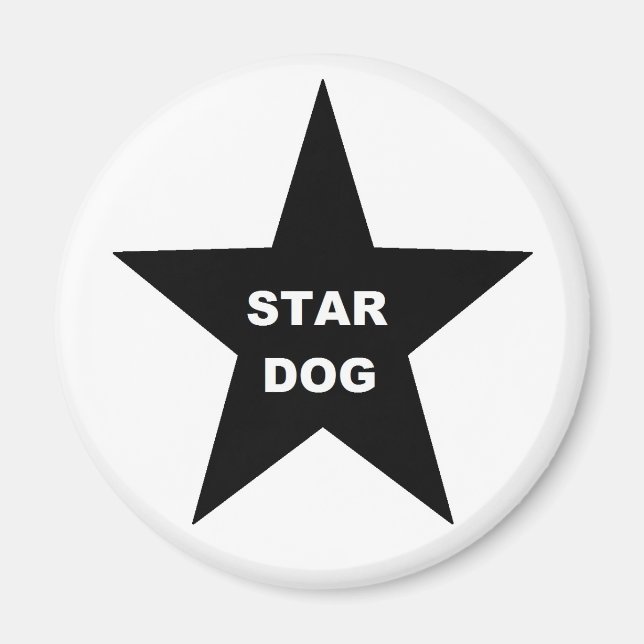 Magnet Star Dog on Black Star (Front)